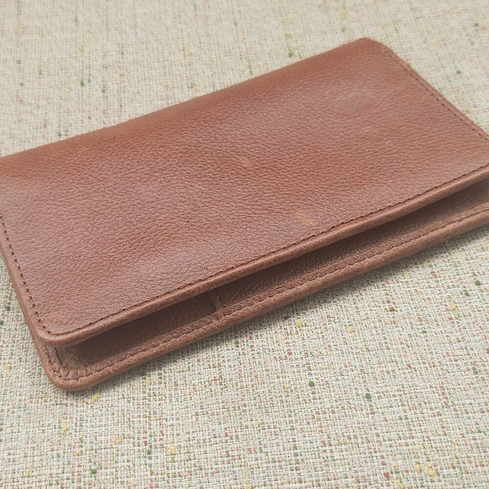 Travel Passport Holder Card Holder Brown Real Genuine Leather Handmade Purse - Picture 11 of 11